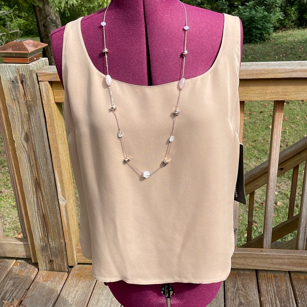 NWT Size 14/48 Emanuel Ungaro Beige Silk Tank Top